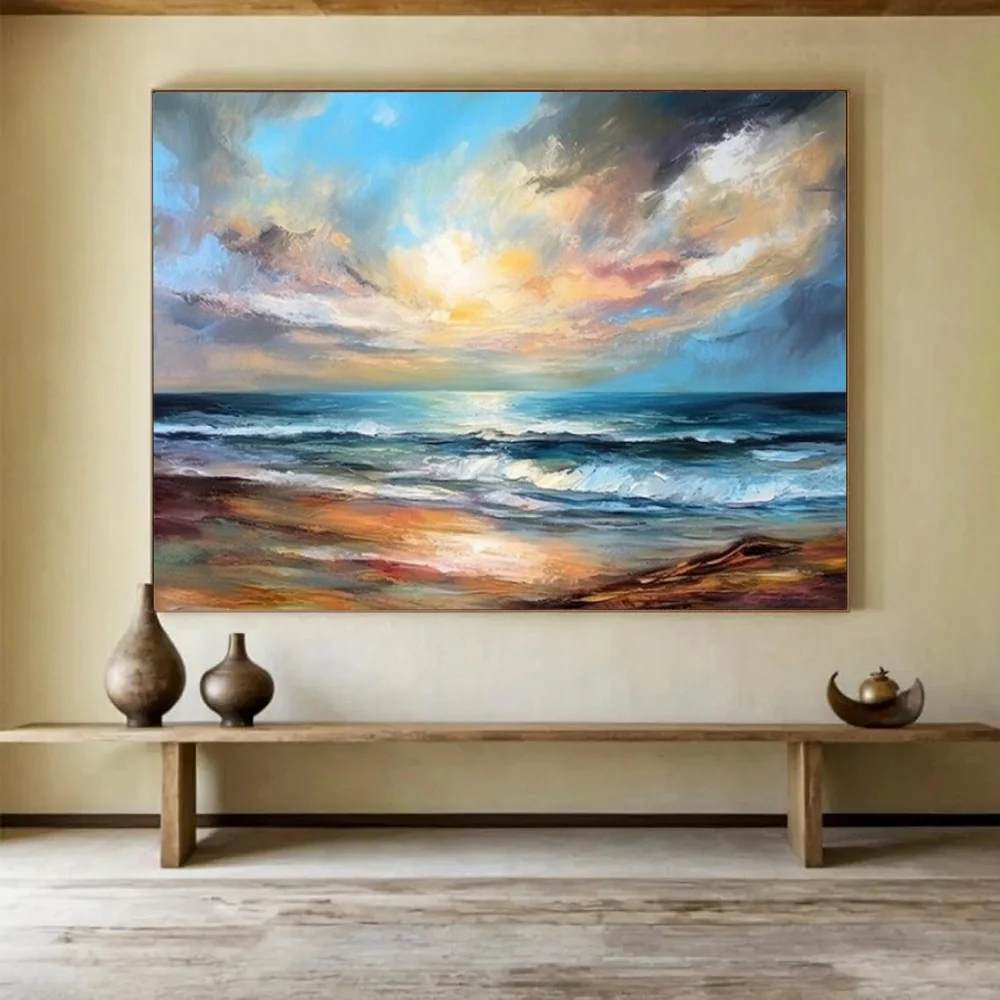 Abstract Original Handmade Sunset Bedroom Abstract Artwork 4WI16